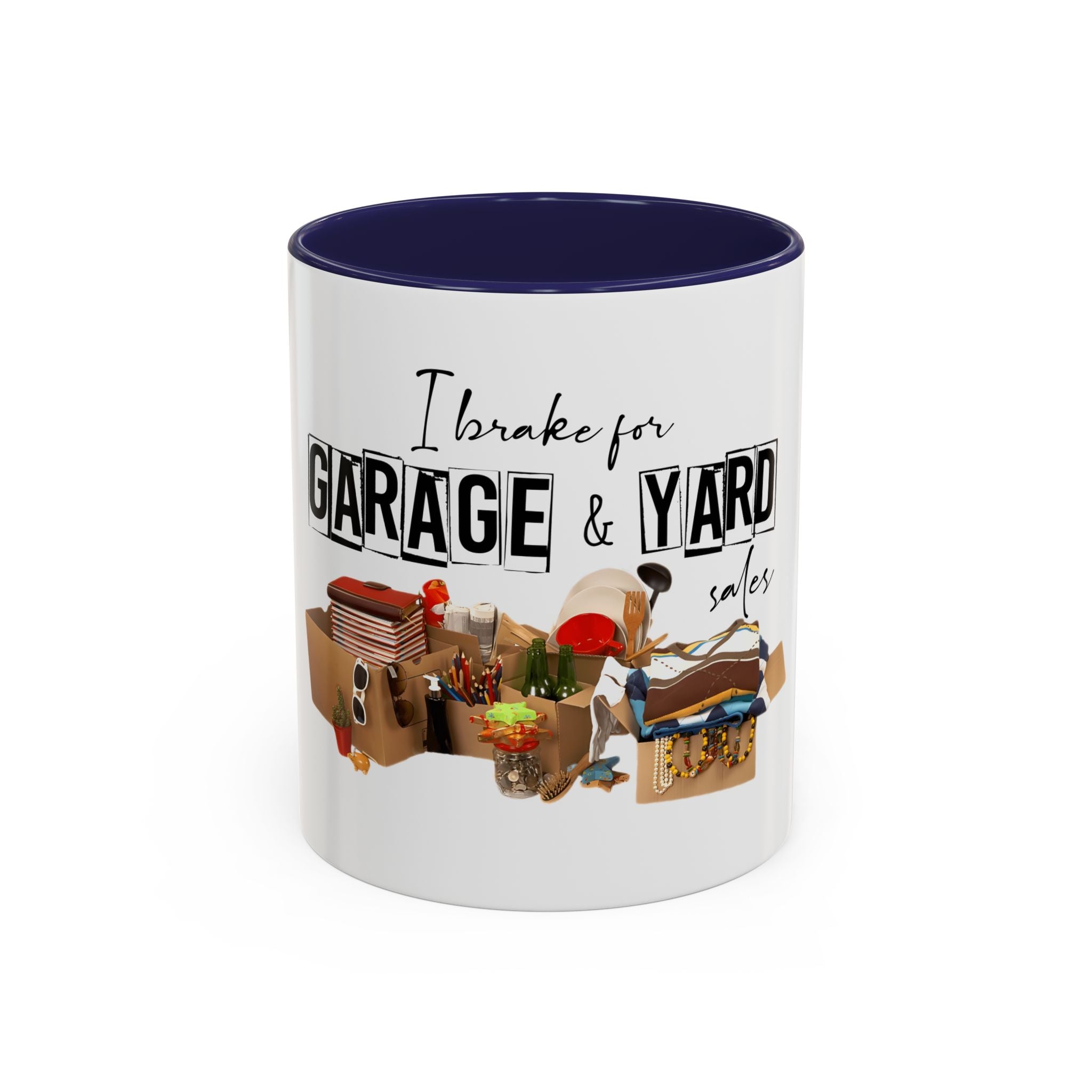 Garage & Yard Sale Coffee Mug — "I Brake for Garage & Yard Sales" Accent Mug