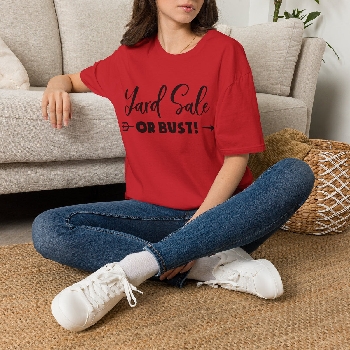 Yard Sale or Bust! T-Shirt — Funny Garage Sale Graphic Tee for Bargain Hunters