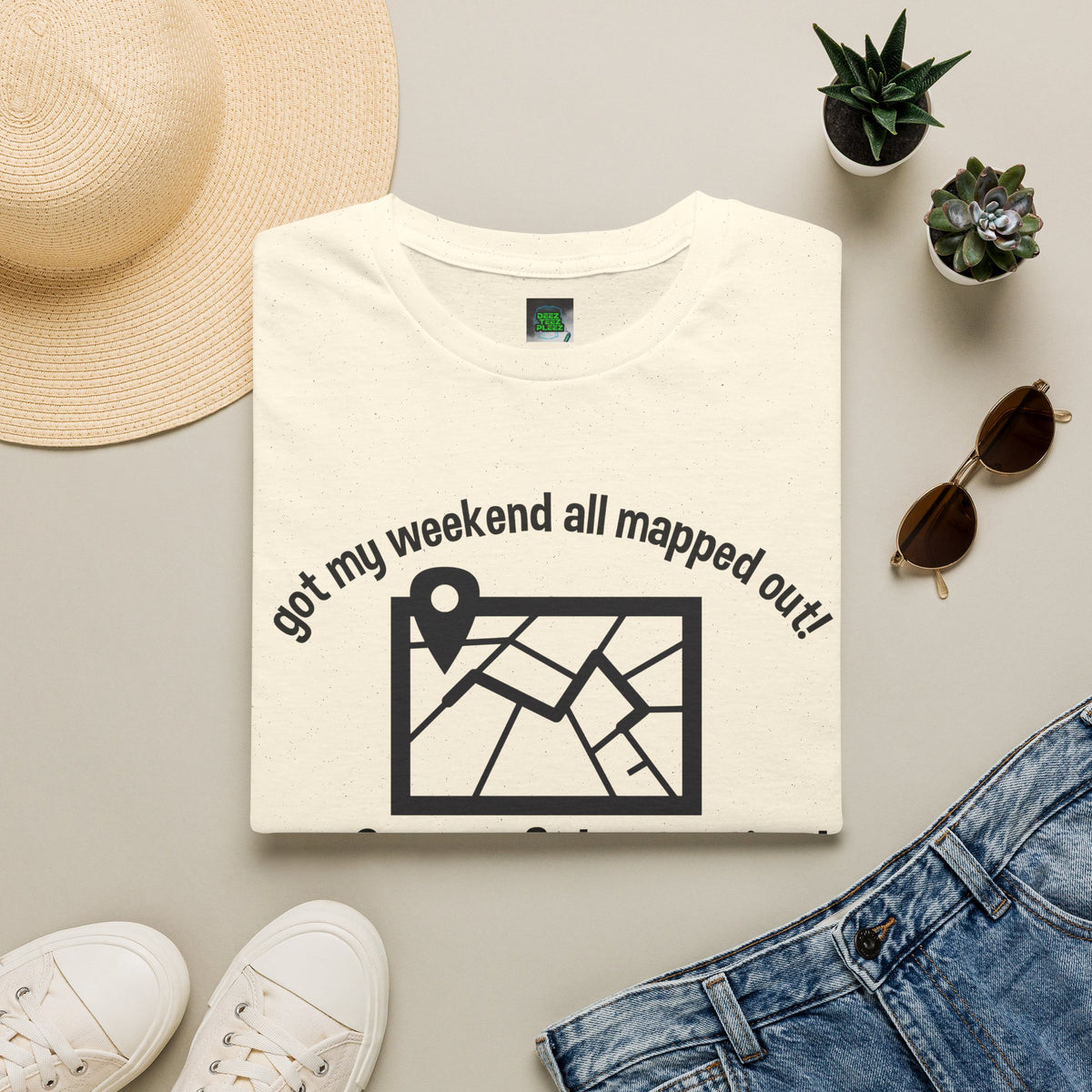 T-Shirt — “Got My Weekend All Mapped Out” Garage Sale Map Tee