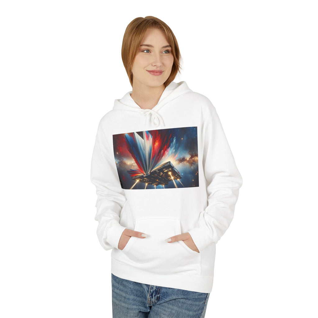 Cosmic Flight Hoodie — "Knowledge Takes Flight" Graphic Pullover
