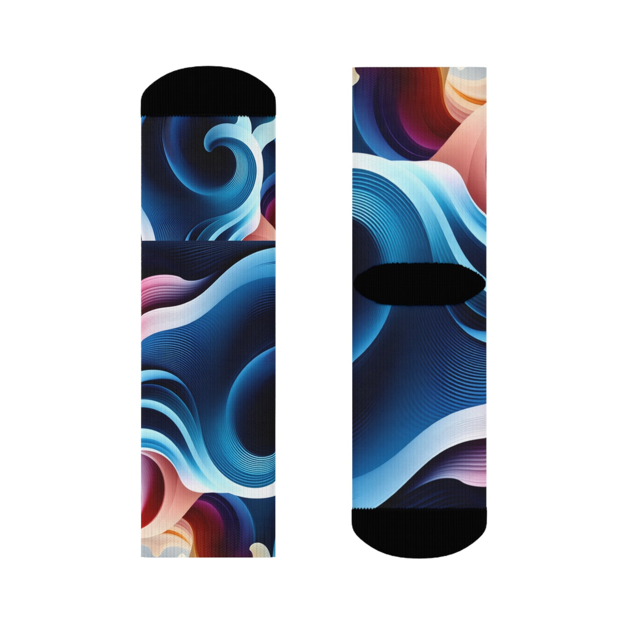 Abstract Wave Crew Socks - Fun and Vibrant Design