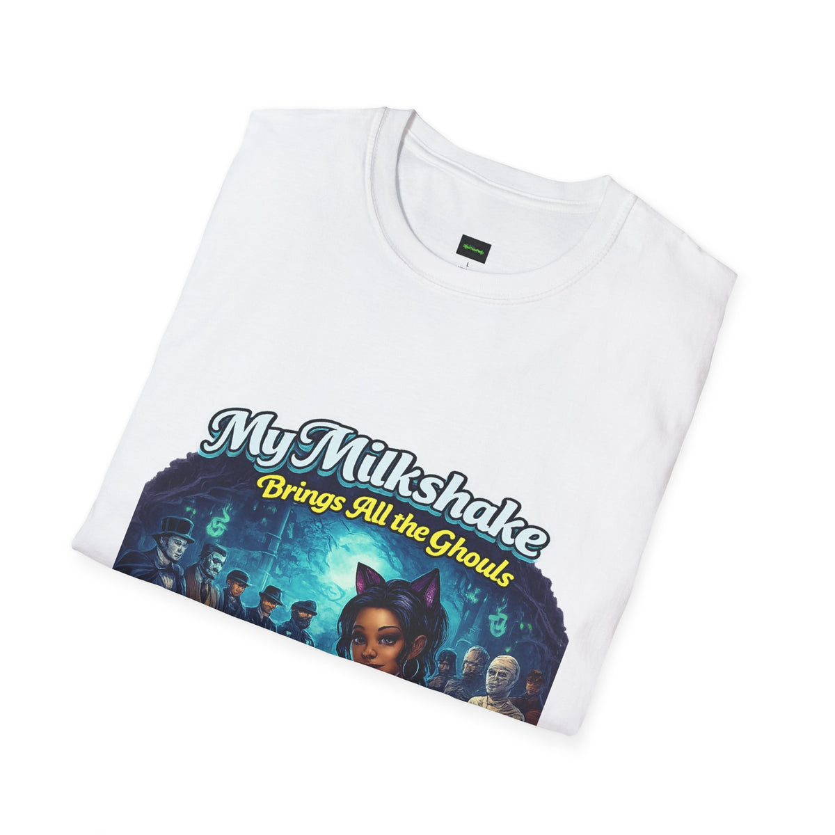 My Milkshake Brings All the Ghouls to the Yard T-Shirt — Retro Halloween Horror Tee