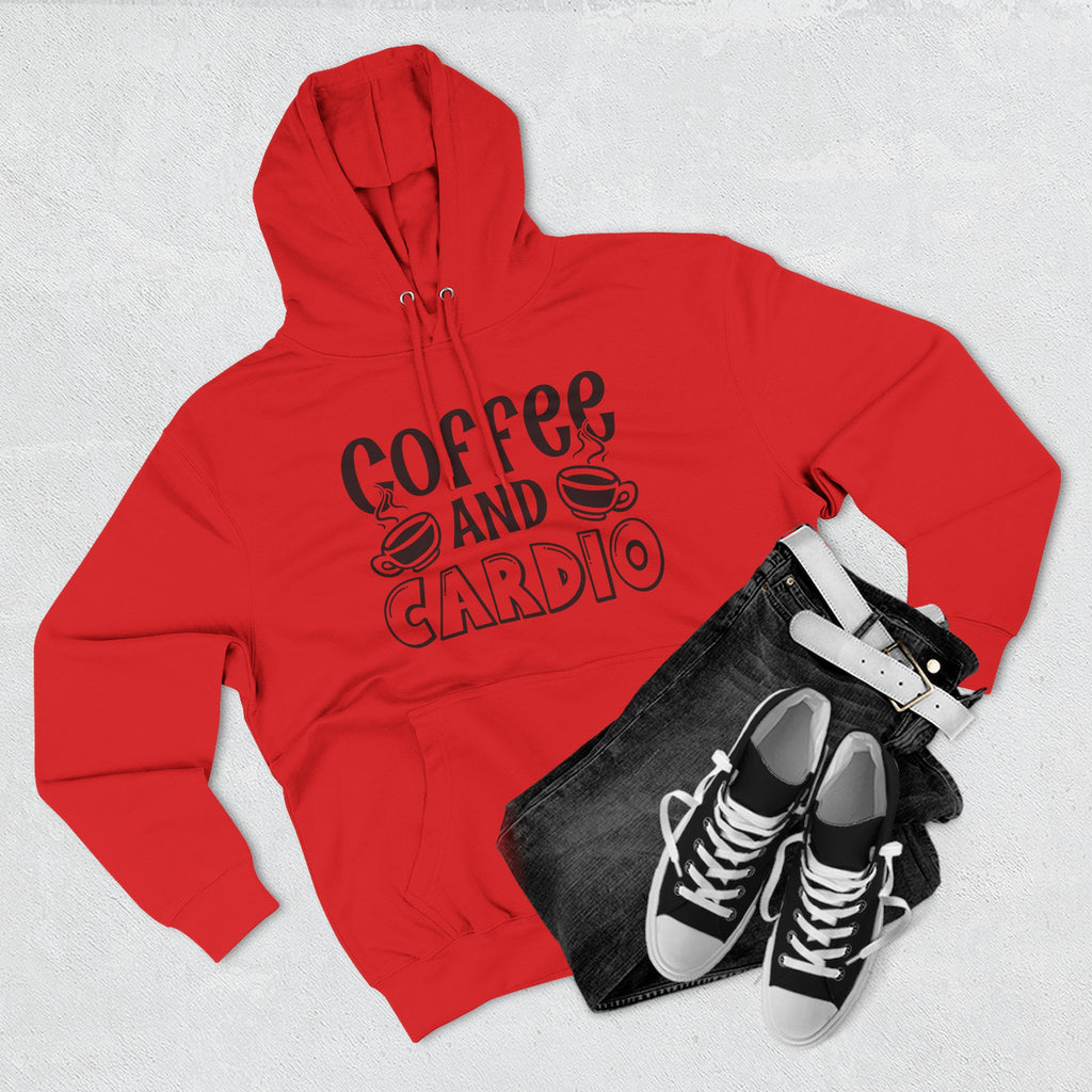 Coffee and Cardio Hoodie - Funny Fitness Coffee Lover Pullover
