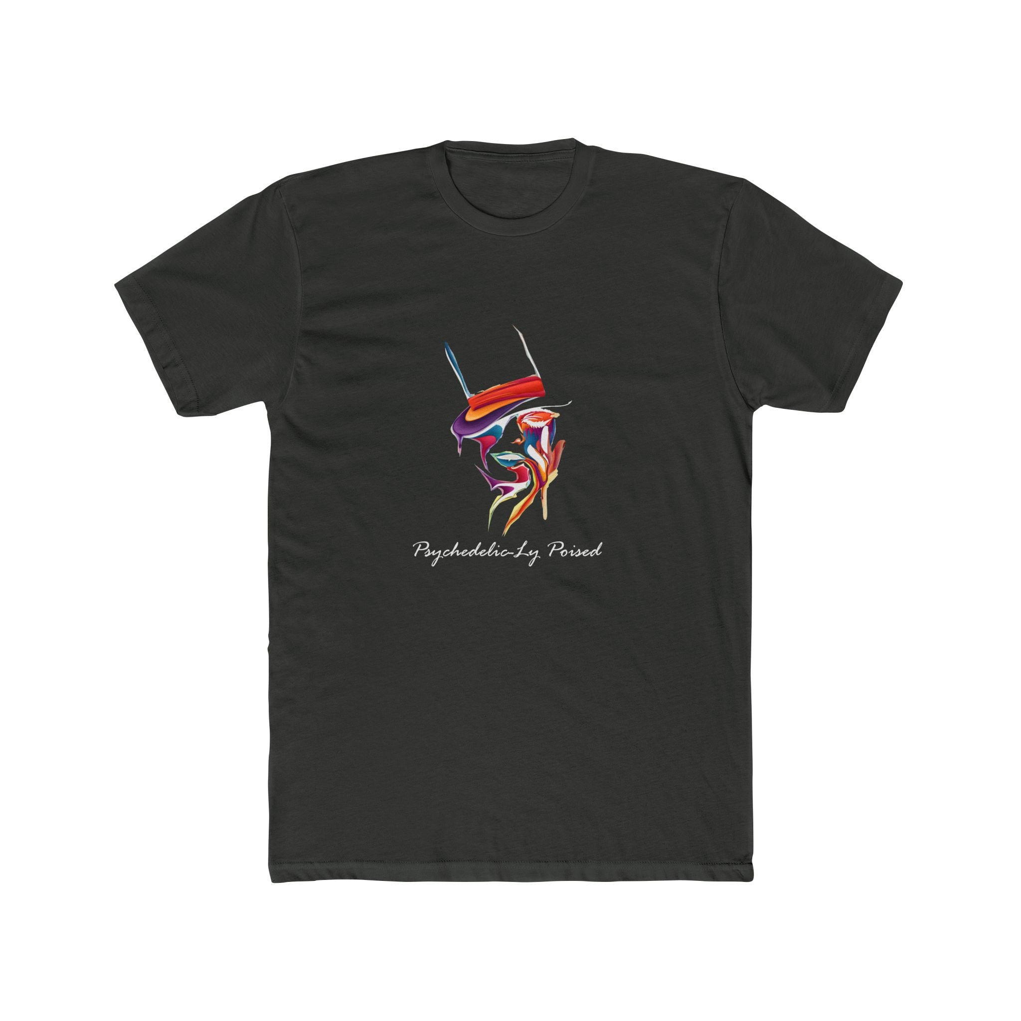 Psychedelic-ly Poised Tee – Colorful Abstract Lady Graphic Shirt