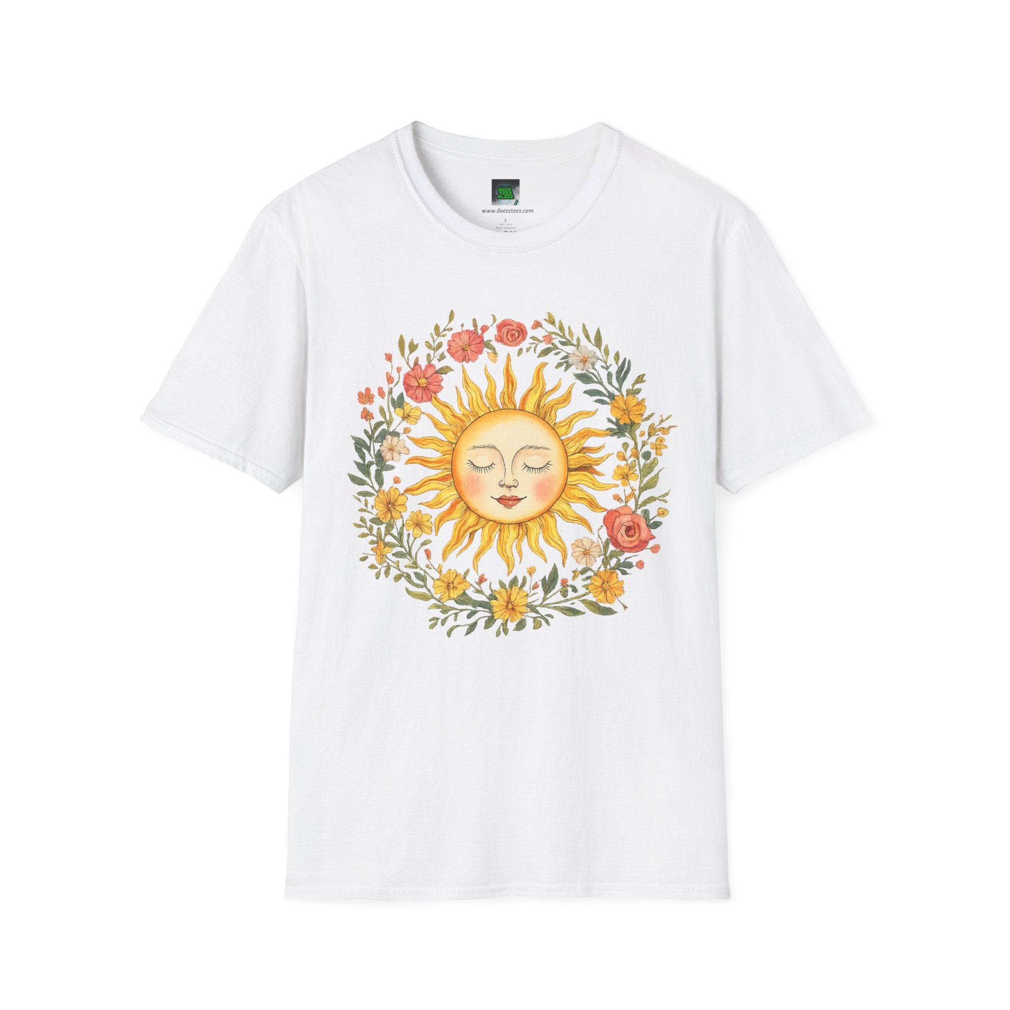 Sunflower Sun Tee — Floral Boho Sunface T-Shirt