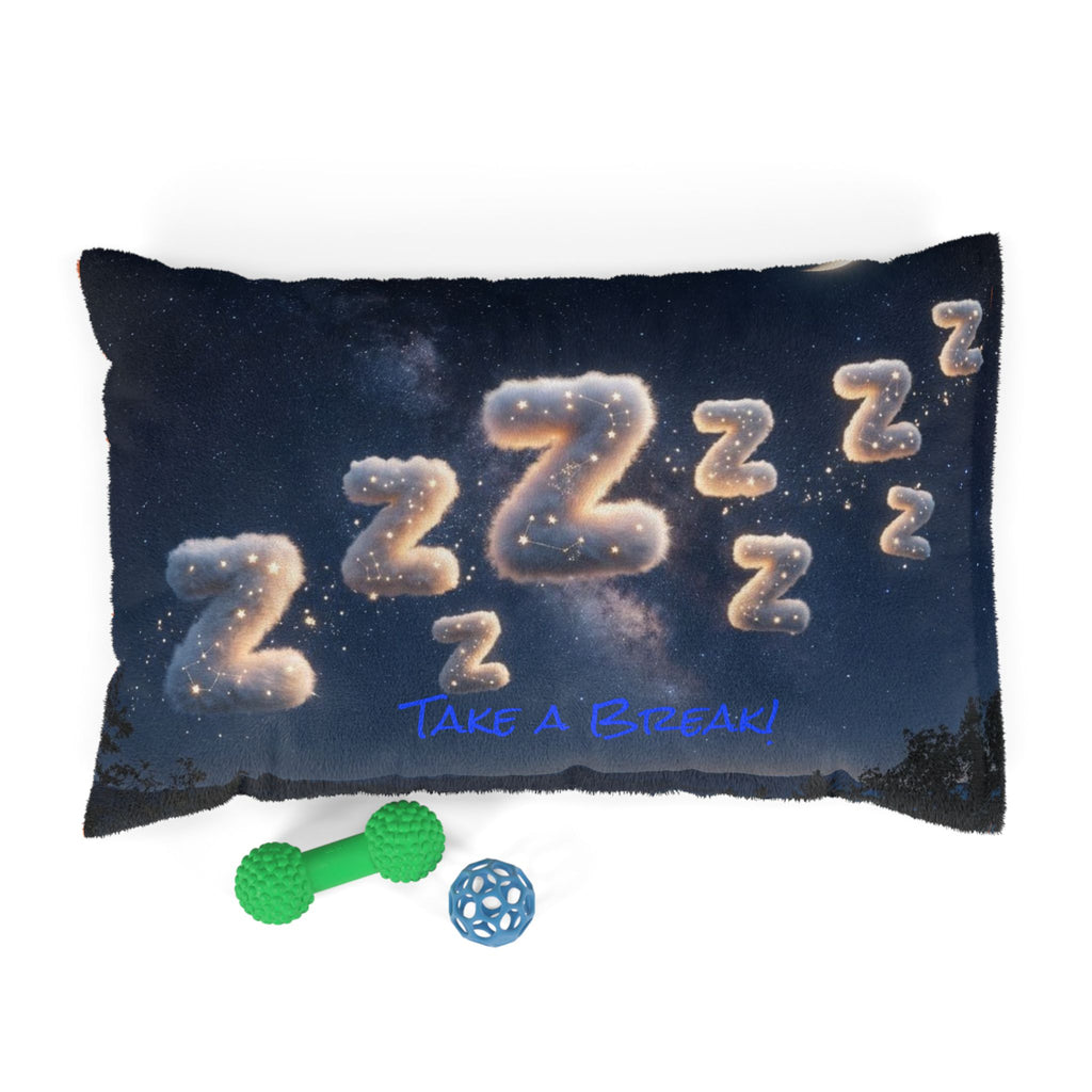 Sleepy Night Pet Bed – 'Take a Break' Cozy Cloud Zzzz Pillow for Dogs & Cats