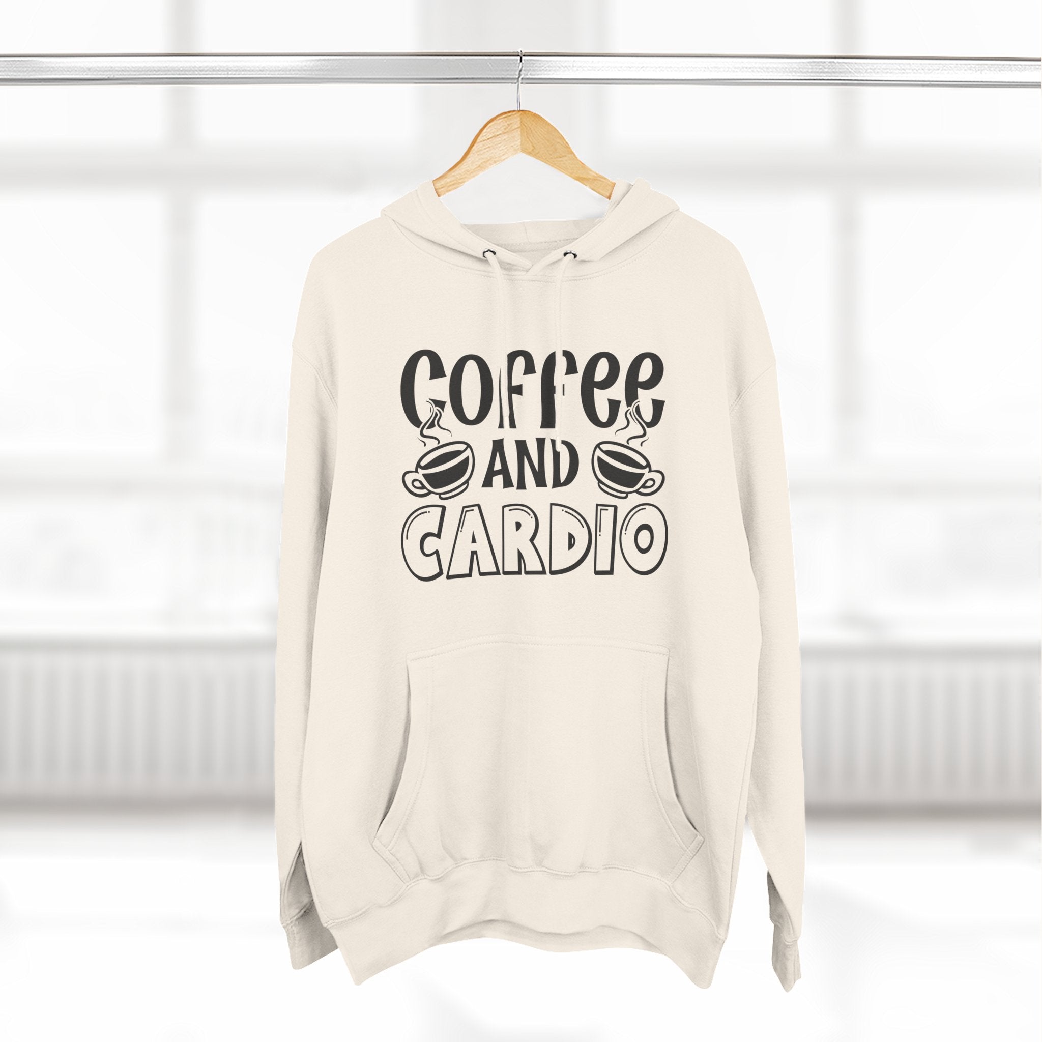 Coffee and Cardio Hoodie - Funny Fitness Coffee Lover Pullover
