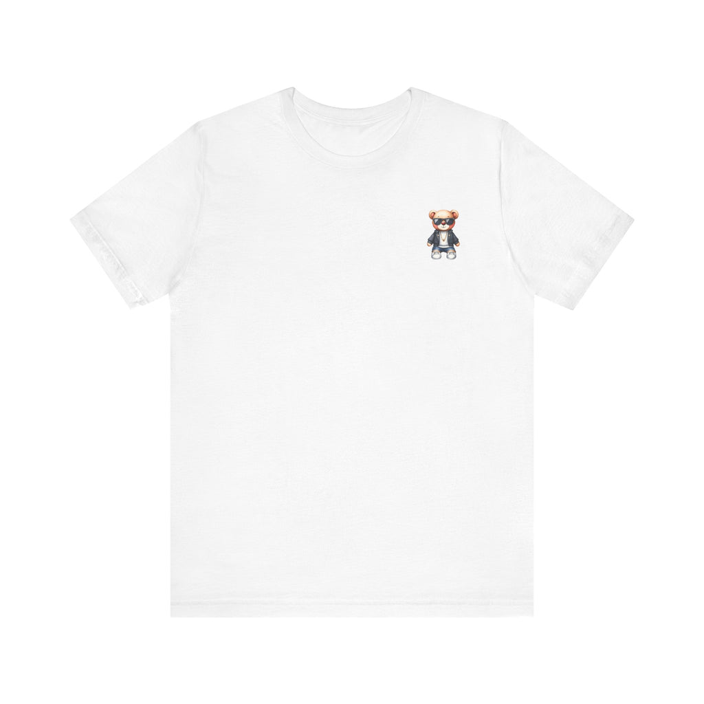Cute Bear Graphic Tee — Small Chest Print Cotton T-Shirt