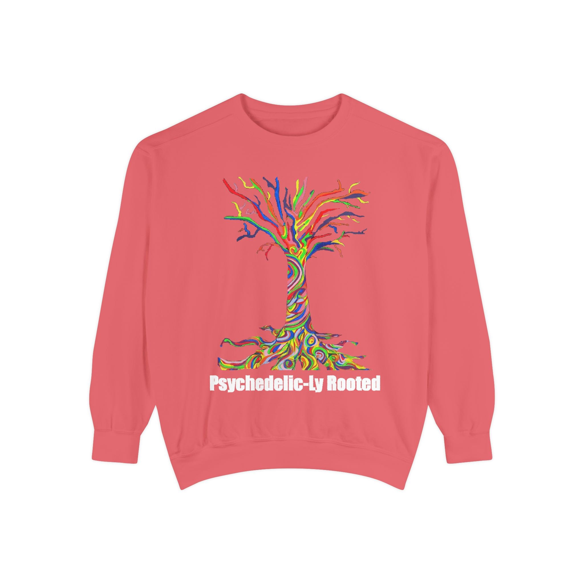 Psychedelic Tree Sweatshirt — "Psychedelic-ly Rooted" Colorful Graphic Crewneck