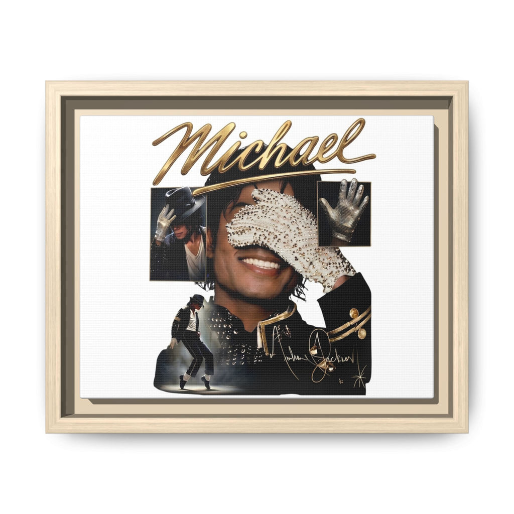Framed Matte Canvas Wall Art - 'Michael' Portrait Collage