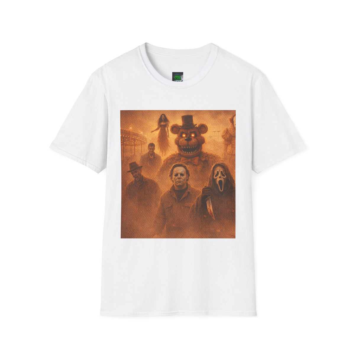 Horror Icons Halloween T-Shirt – Retro Slasher Movie Collage