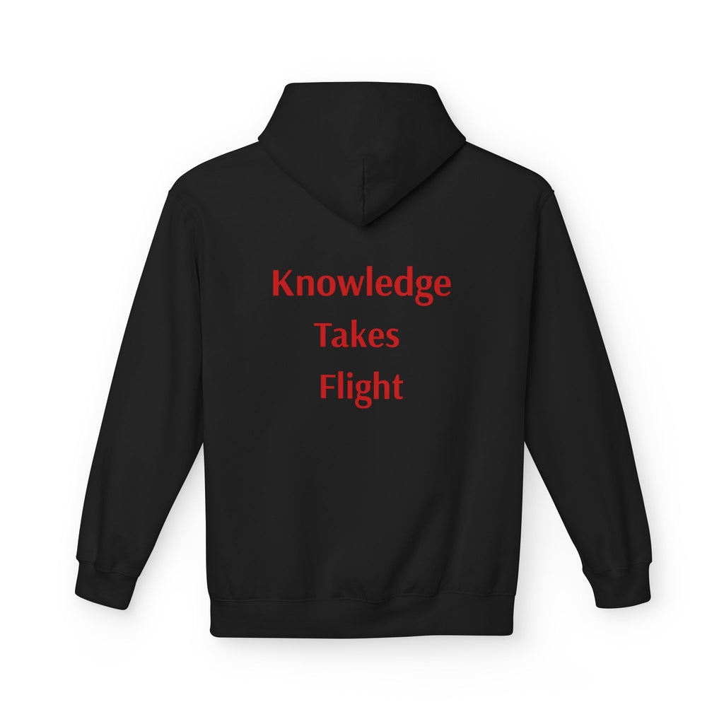 Cosmic Flight Hoodie — "Knowledge Takes Flight" Graphic Pullover