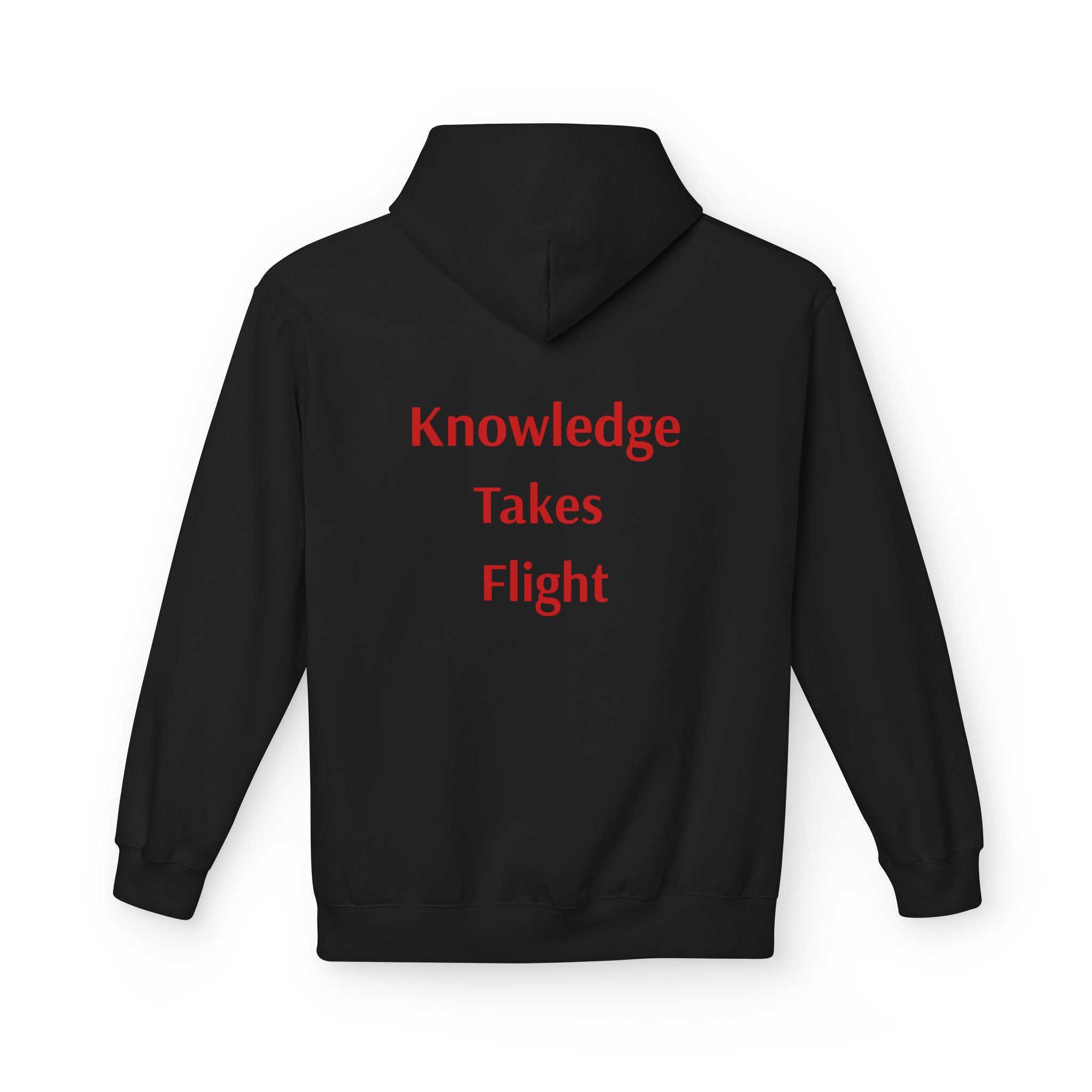 Cosmic Flight Hoodie — "Knowledge Takes Flight" Graphic Pullover