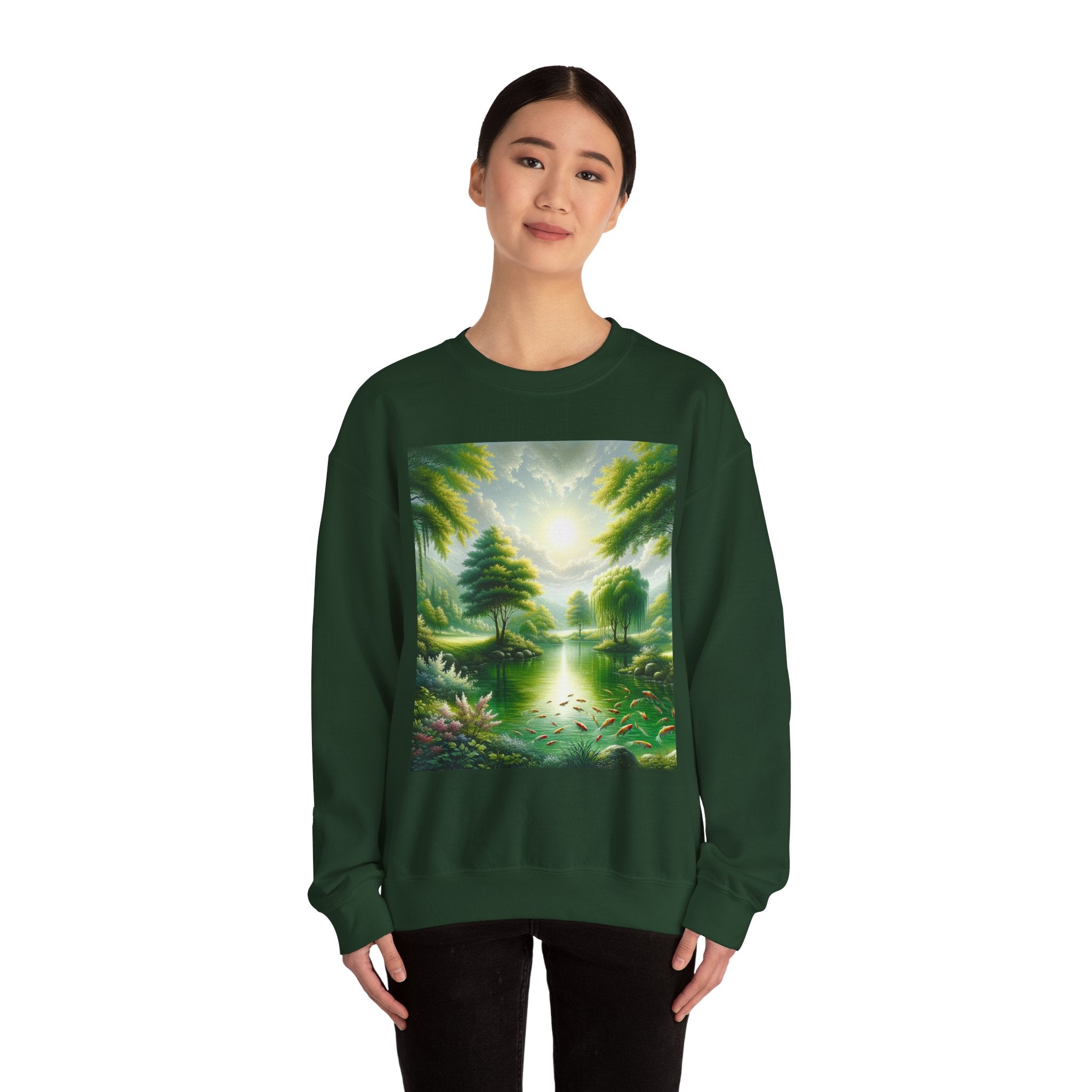 Lets Go Fishing Lake Crewneck Sweatshirt