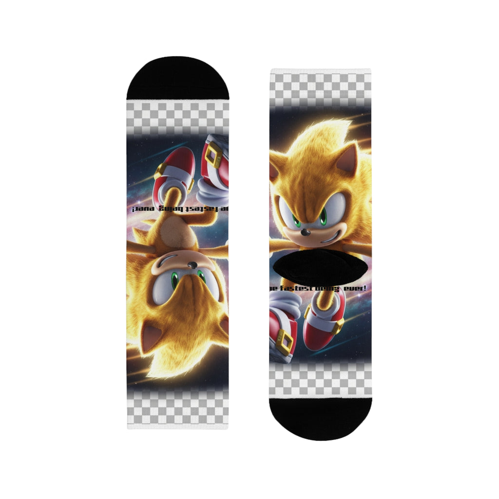 Gold Sarcastic Hedgehog Crew Socks — Sublimation EU