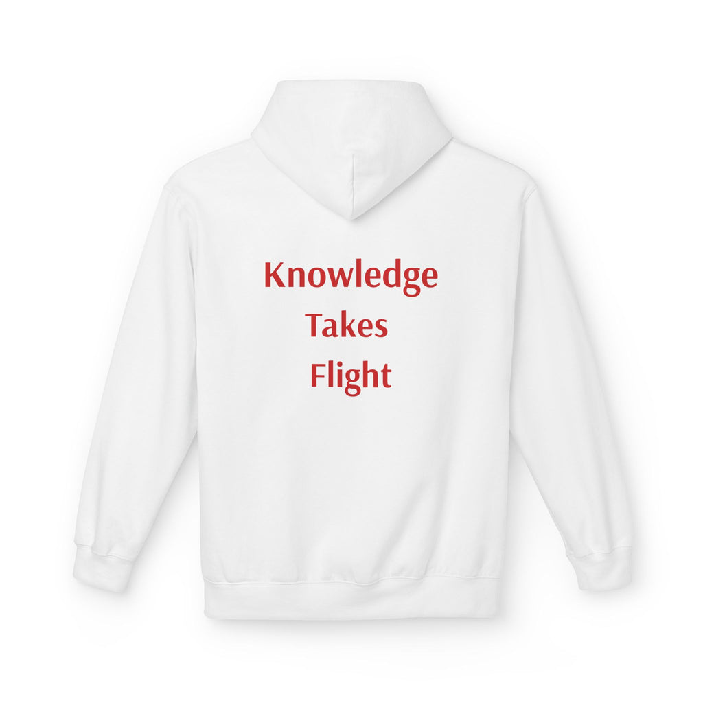 Cosmic Flight Hoodie — "Knowledge Takes Flight" Graphic Pullover