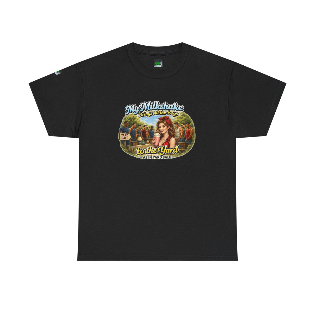 Retro Milkshake Shop Graphic Tee — "My Milkshake Brings All The Boys To The Yard" Vintage Art