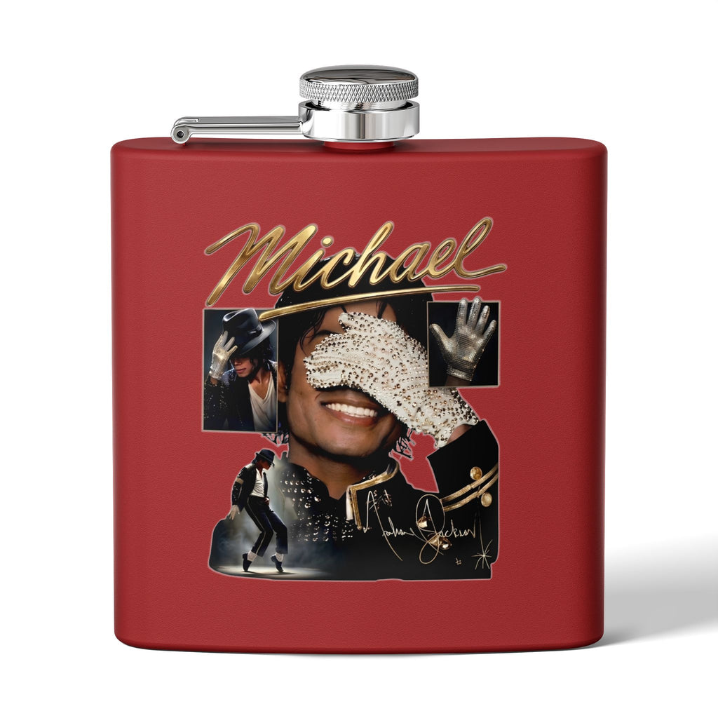6 oz Stainless Steel Flask — "Michael Jackson" Montage Design