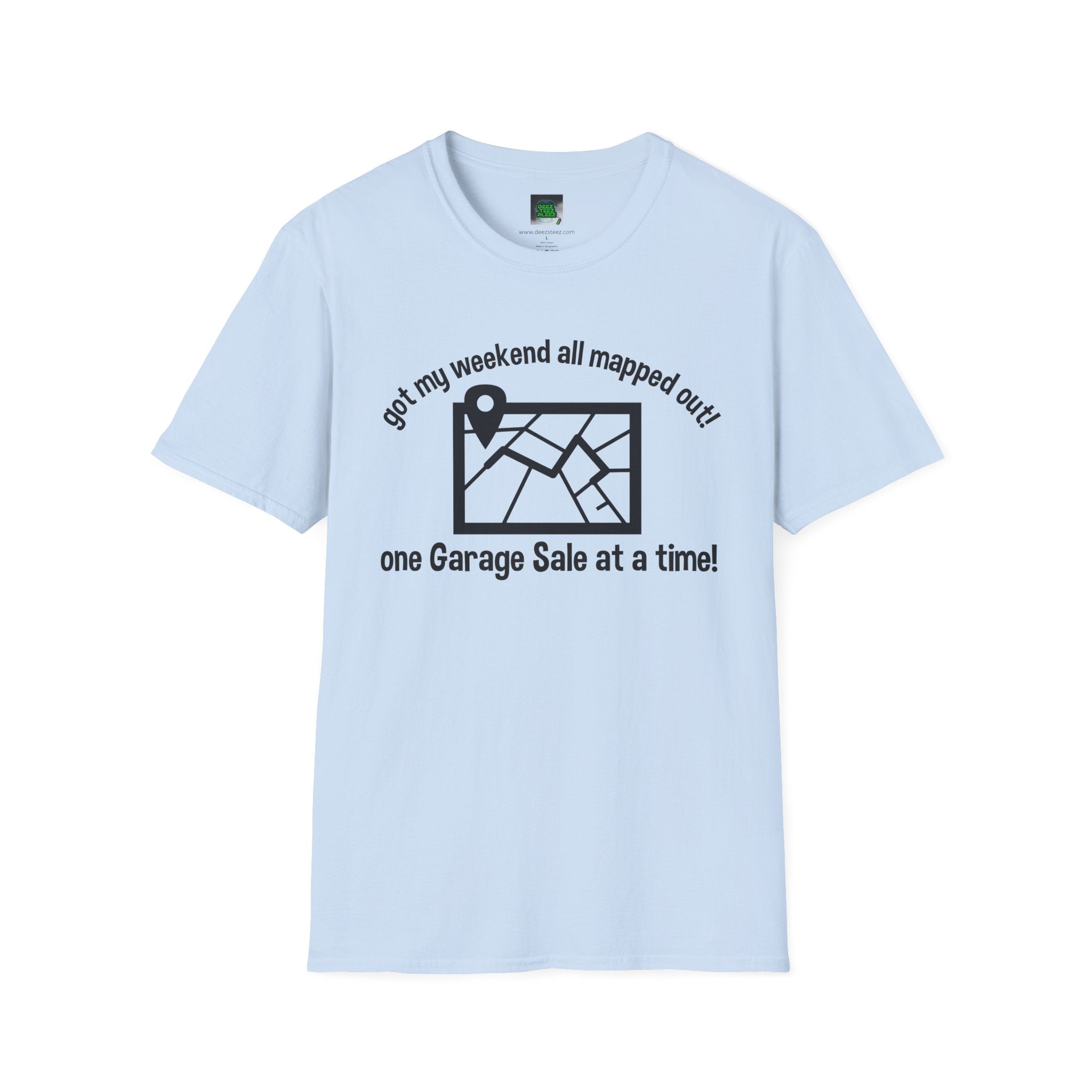 T-Shirt — “Got My Weekend All Mapped Out” Garage Sale Map Tee