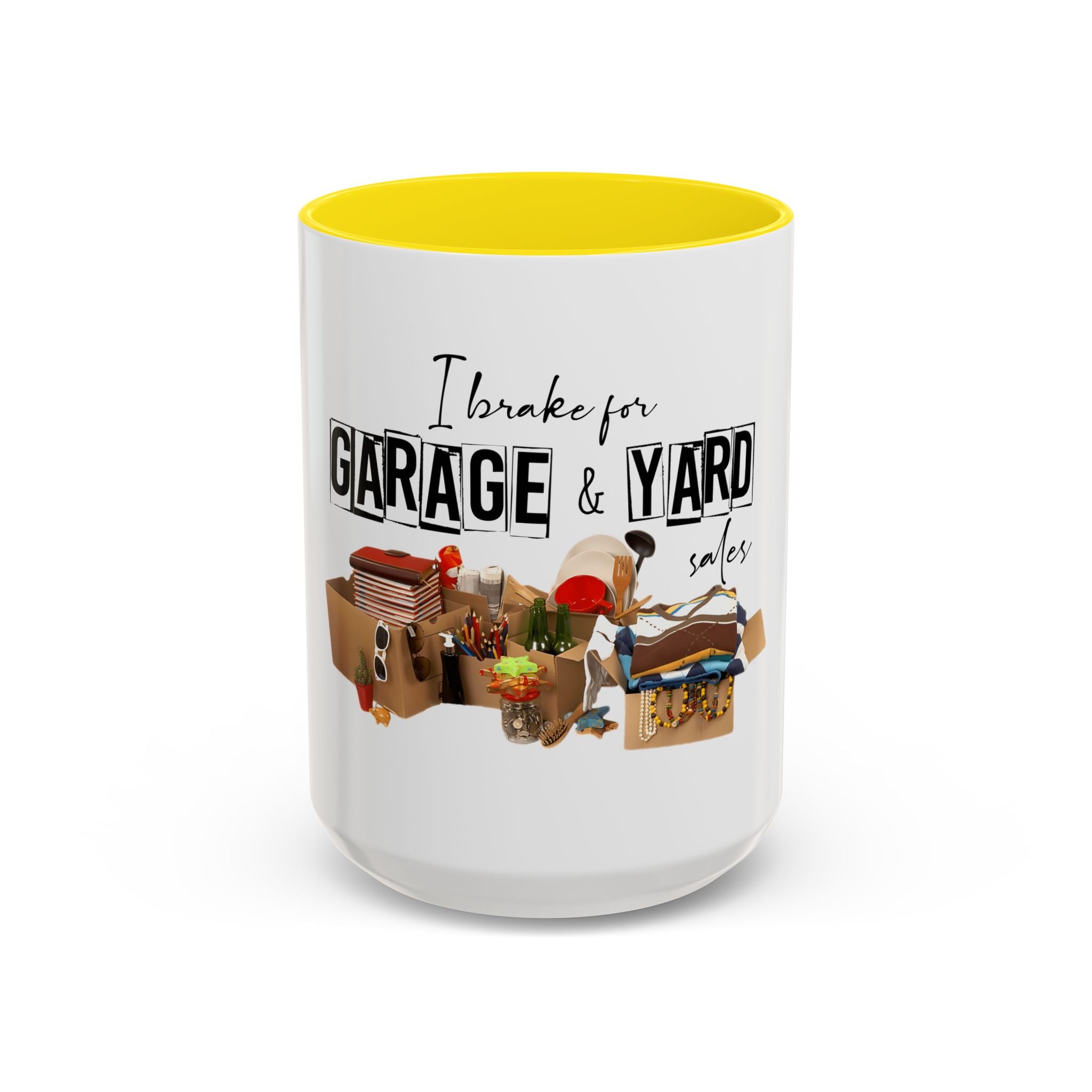 Garage & Yard Sale Coffee Mug — "I Brake for Garage & Yard Sales" Accent Mug