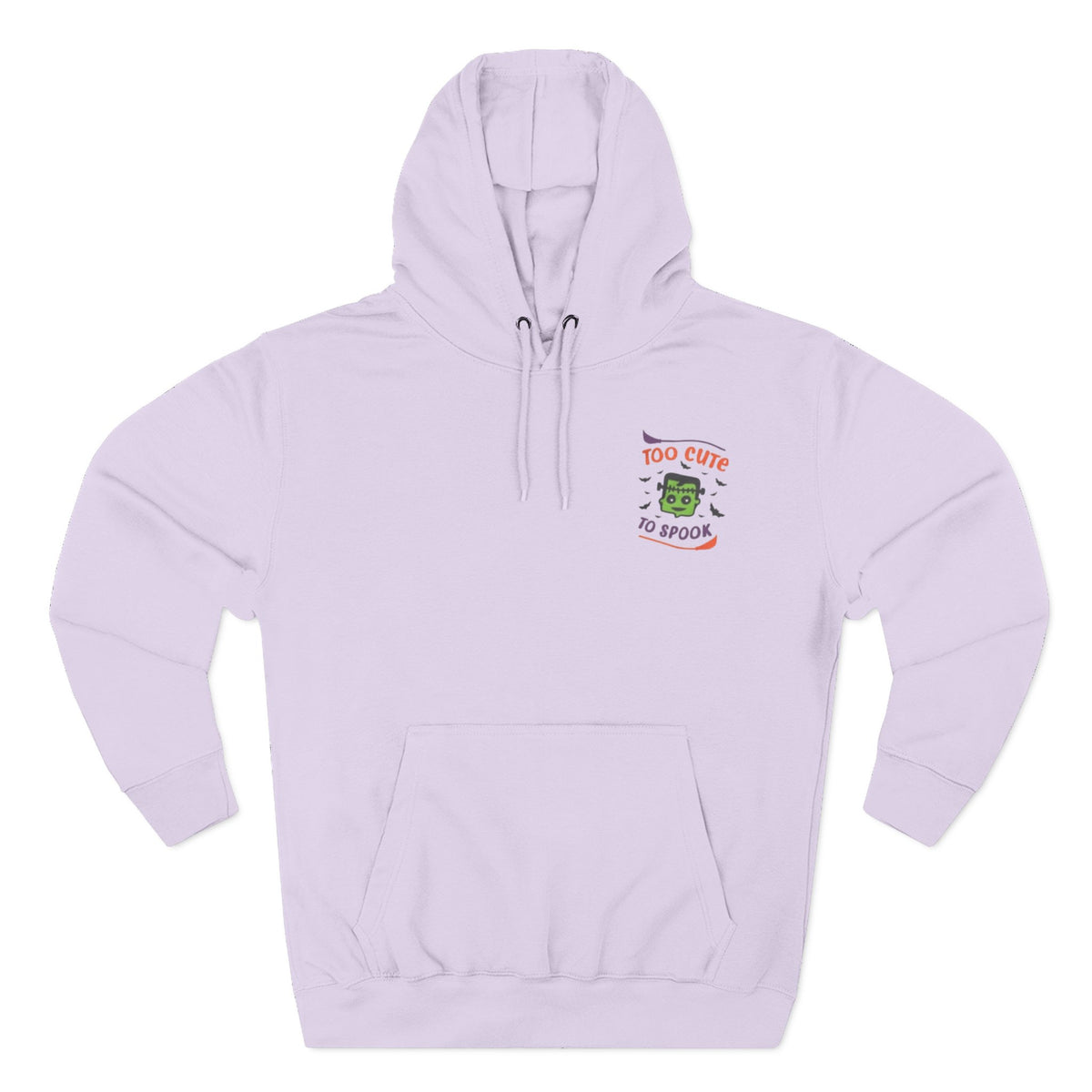 Too Cute to Spook Halloween Hoodie — Cute Frankenstein Embroidered Graphic