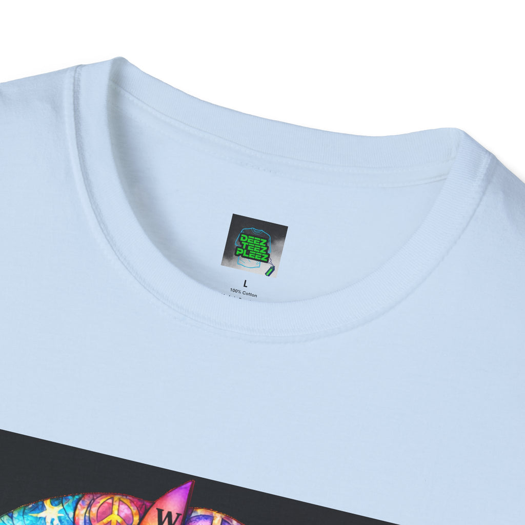 T‑Shirt — Colorful Peace Lips "I Am Who I Am" Graphic Tee