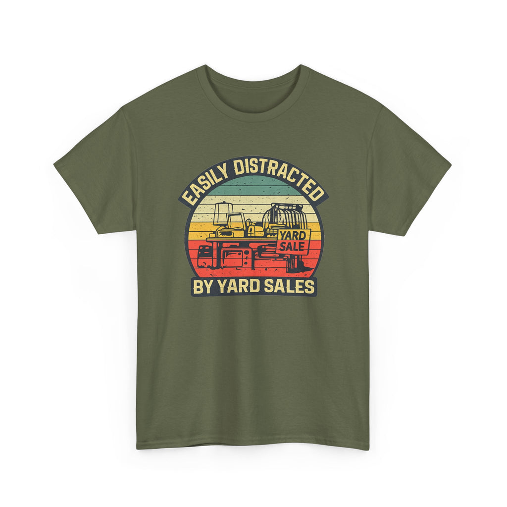Yard Sale Vintage Tee — "Easily Distracted by Yard Sales" Graphic T-Shirt