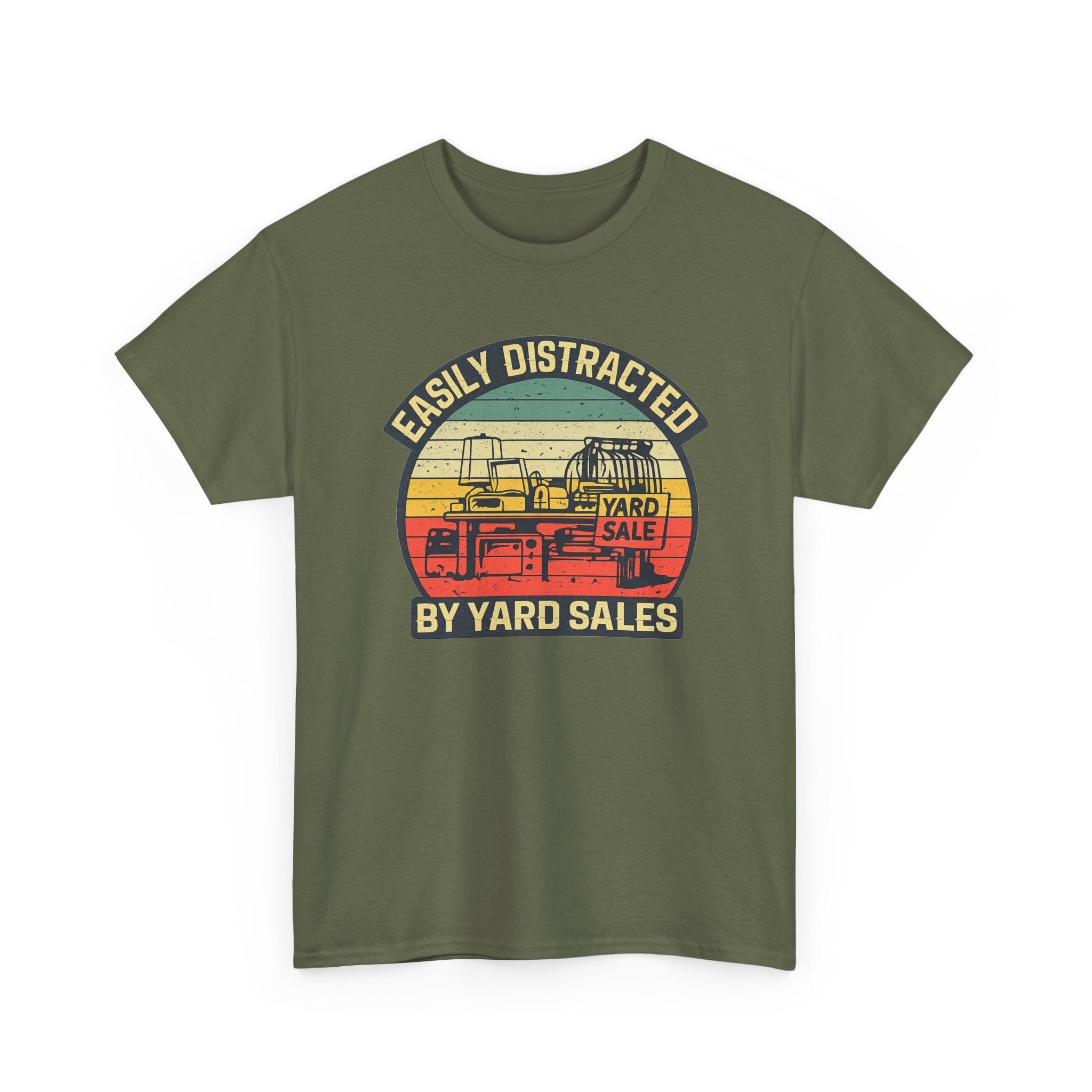 Yard Sale Vintage Tee — "Easily Distracted by Yard Sales" Graphic T-Shirt