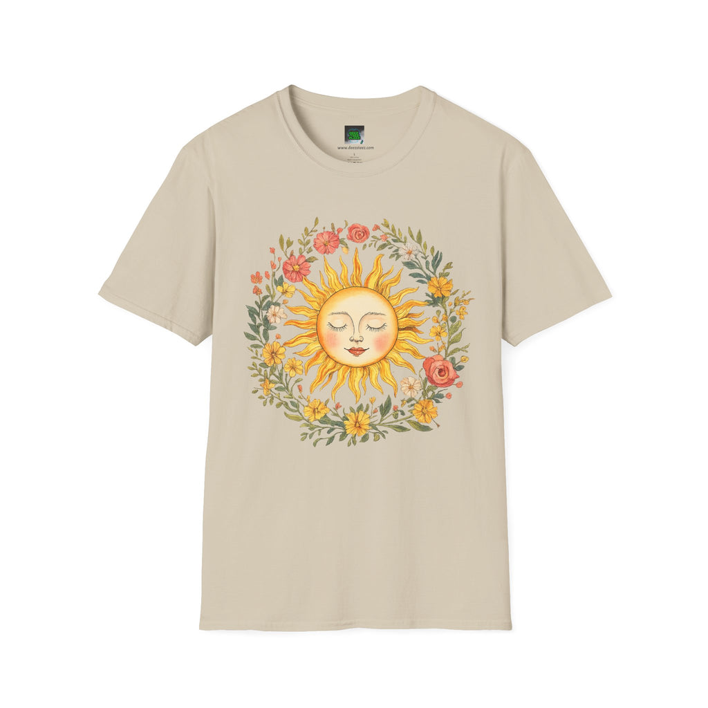 Sunflower Sun Tee — Floral Boho Sunface T-Shirt