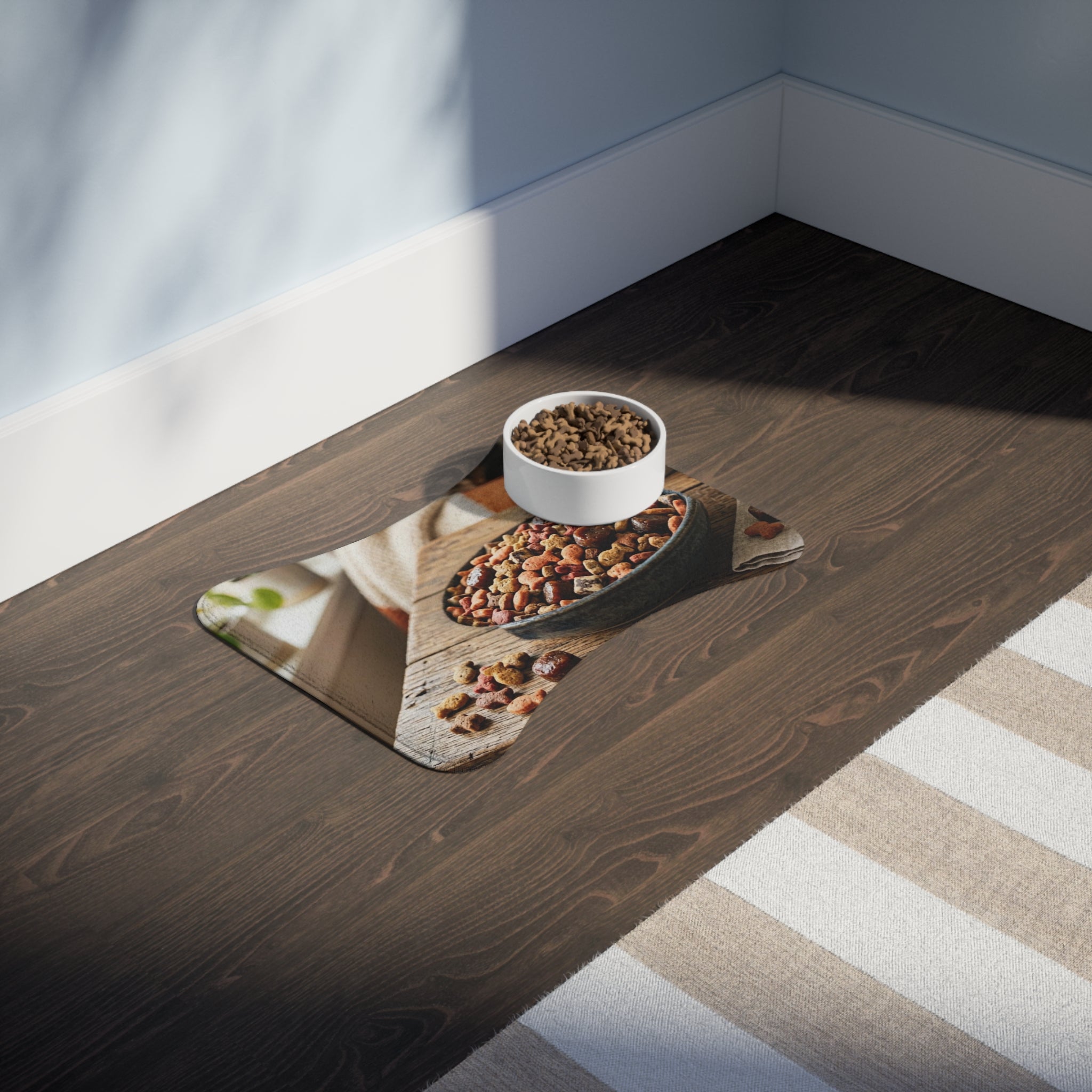 Rustic Pet Feeding Mat — Dog Food Bowl Placemat