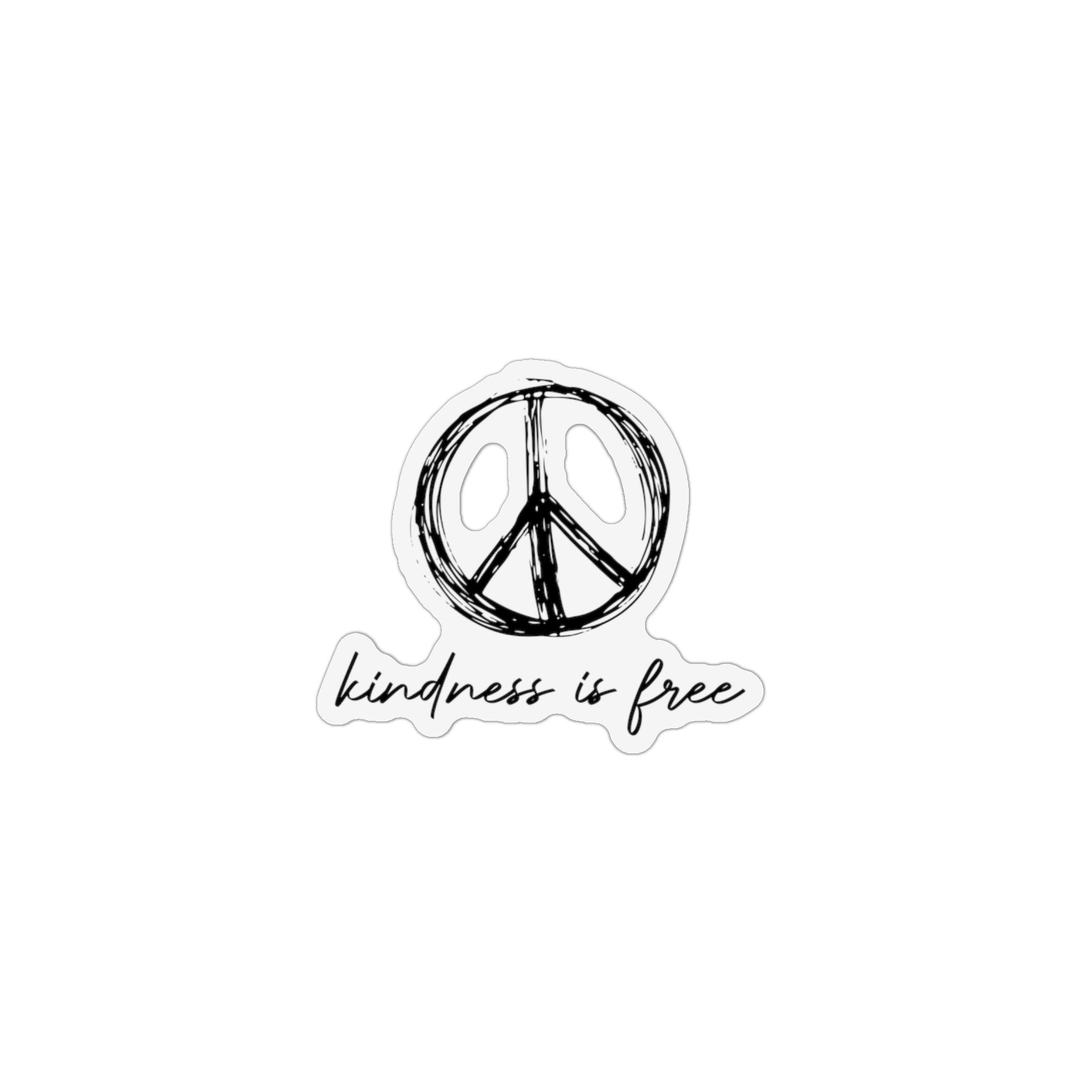 Peace Sign Magnet - "Kindness is Free" Custom Shape Fridge Magnet