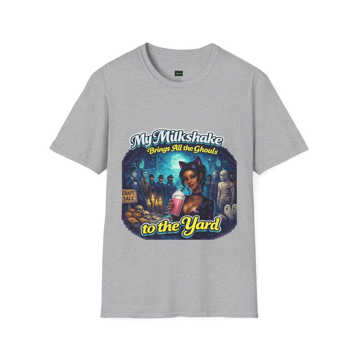 My Milkshake Brings All the Ghouls to the Yard T-Shirt — Retro Halloween Horror Tee