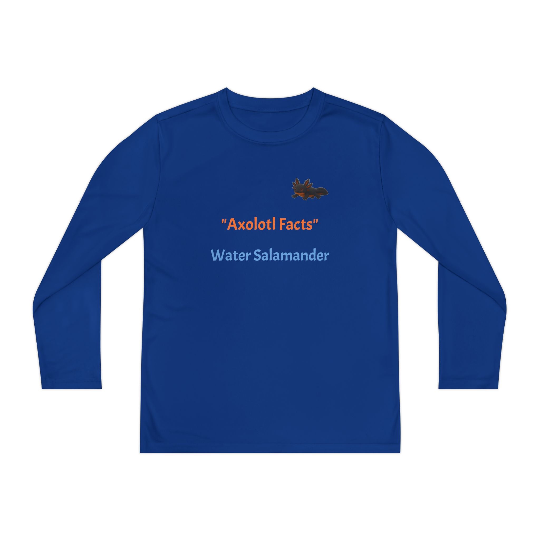 Axolotl Fun Facts Youth Long Sleeve Tee — "Water Salamander"