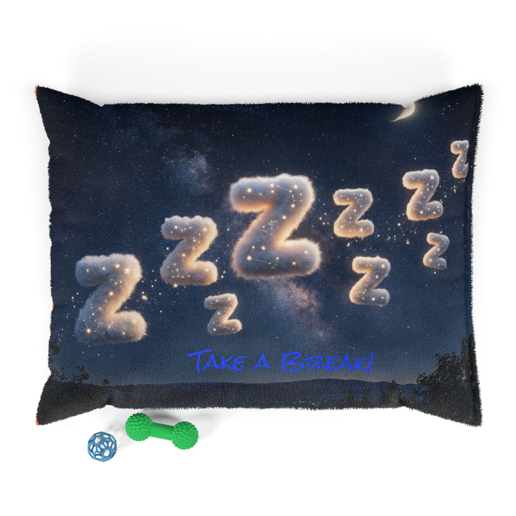 Sleepy Night Pet Bed – 'Take a Break' Cozy Cloud Zzzz Pillow for Dogs & Cats