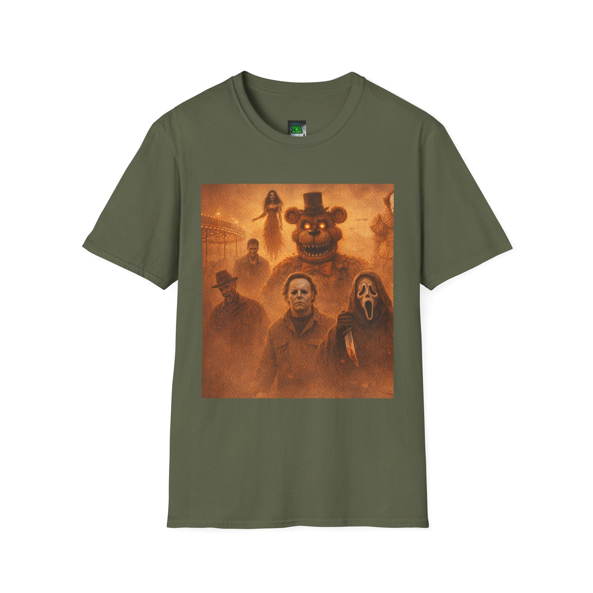 Horror Icons Halloween T-Shirt – Retro Slasher Movie Collage