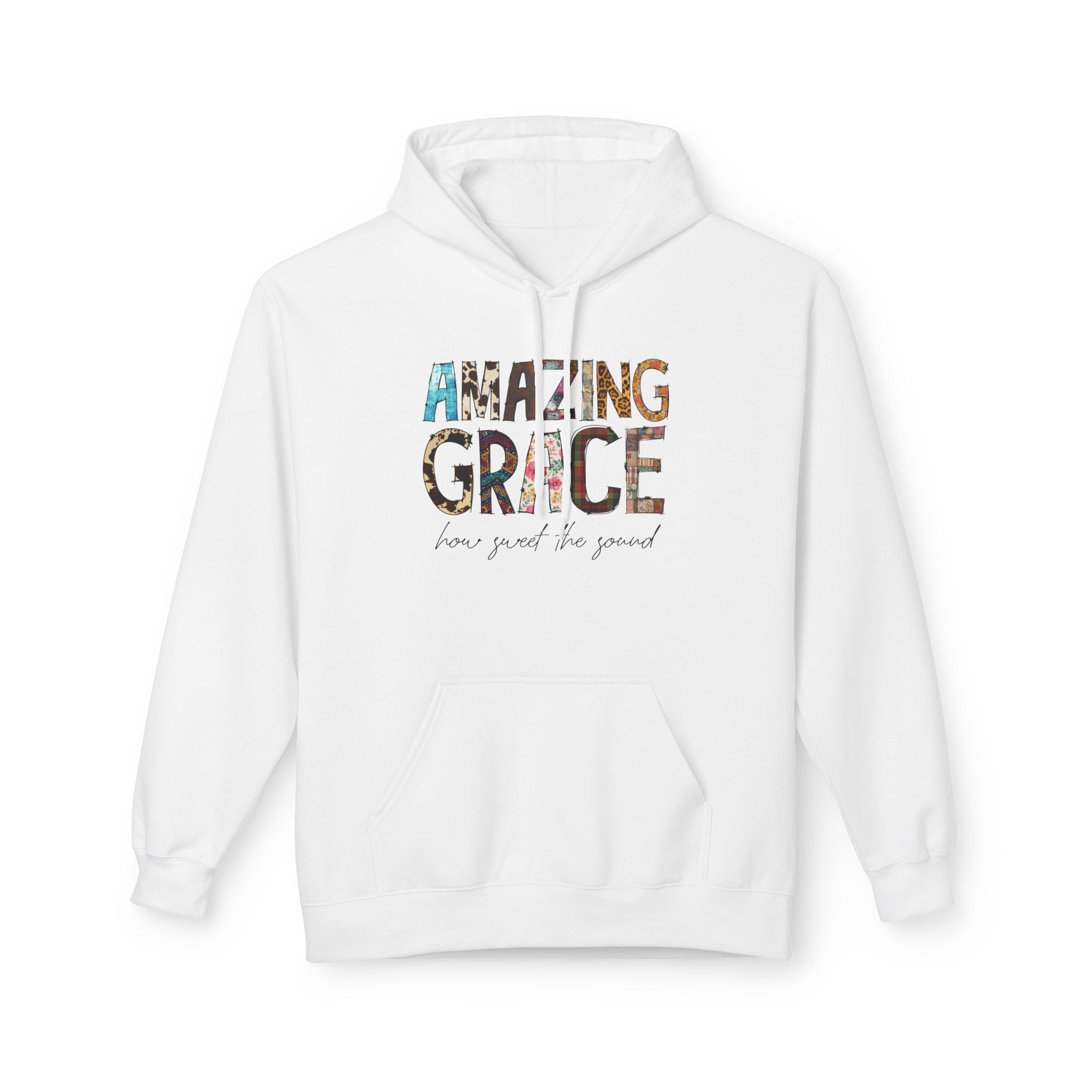Amazing Grace Floral Hoodie — "Amazing Grace, how sweet the sound" Christian Pullover