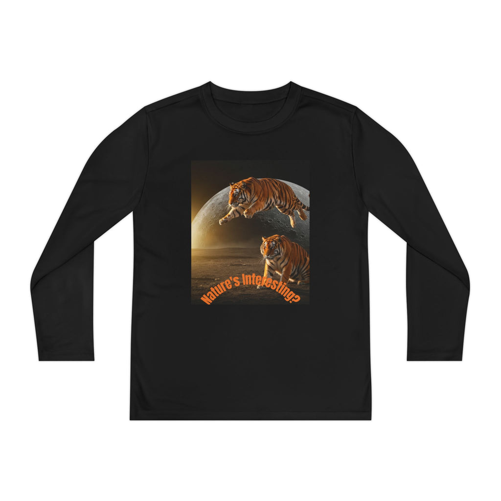 Youth Long Sleeve Nature's Unexpected Tiger & Winter Wolves Graphic Tee