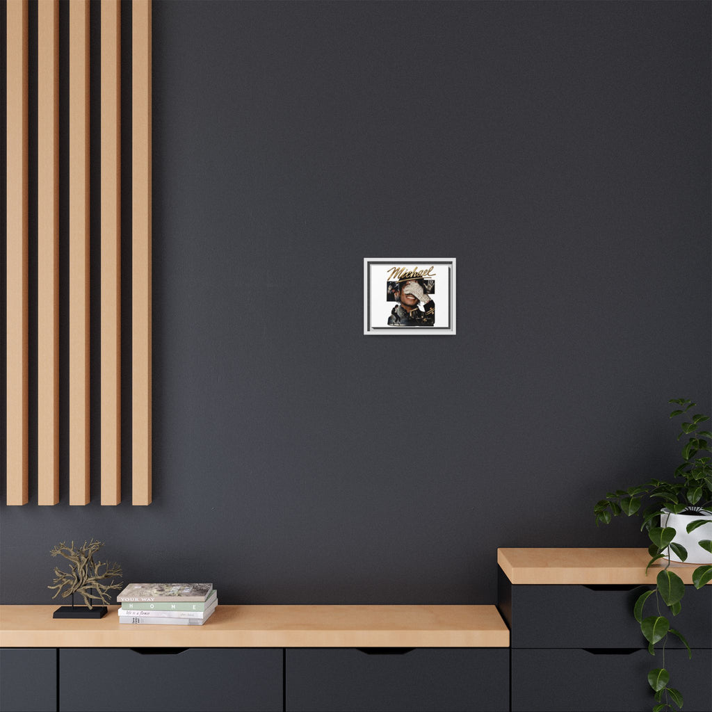 Framed Matte Canvas Wall Art - 'Michael' Portrait Collage