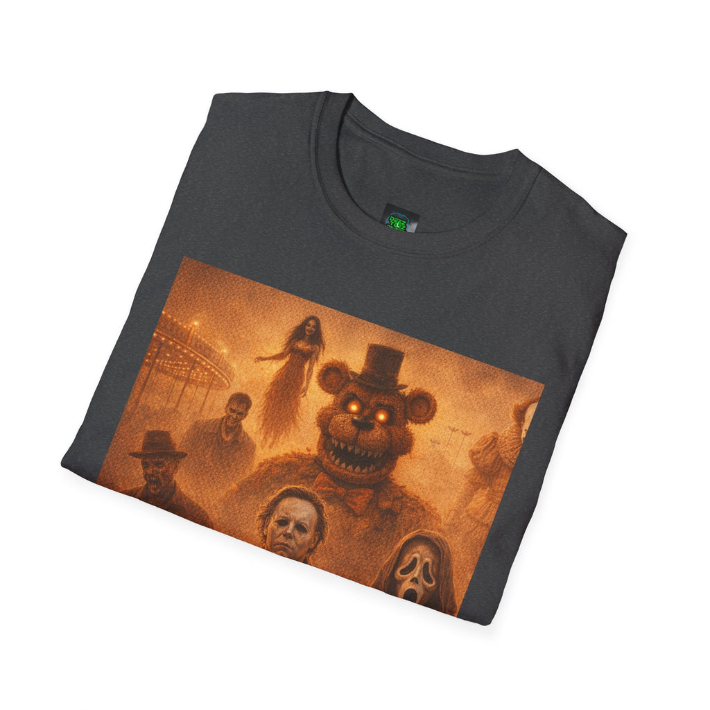 Horror Icons Halloween T-Shirt – Retro Slasher Movie Collage