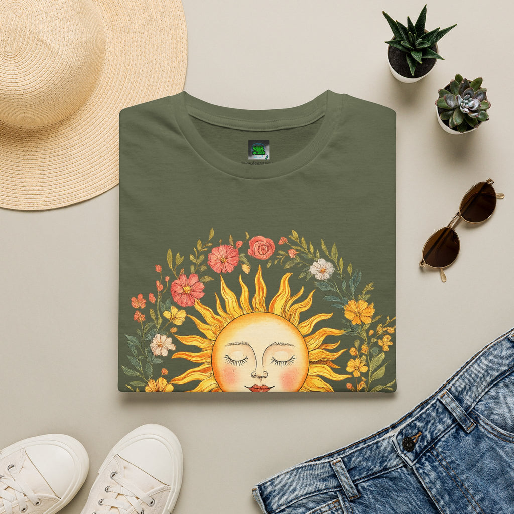 Sunflower Sun Tee — Floral Boho Sunface T-Shirt