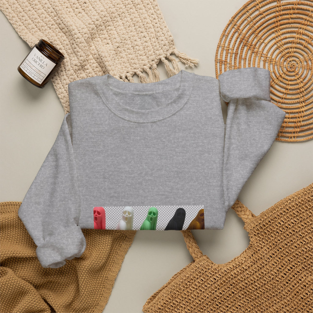 Spooky Squad Sweatshirt — Cute Colorful Halloween Ghost Crewneck