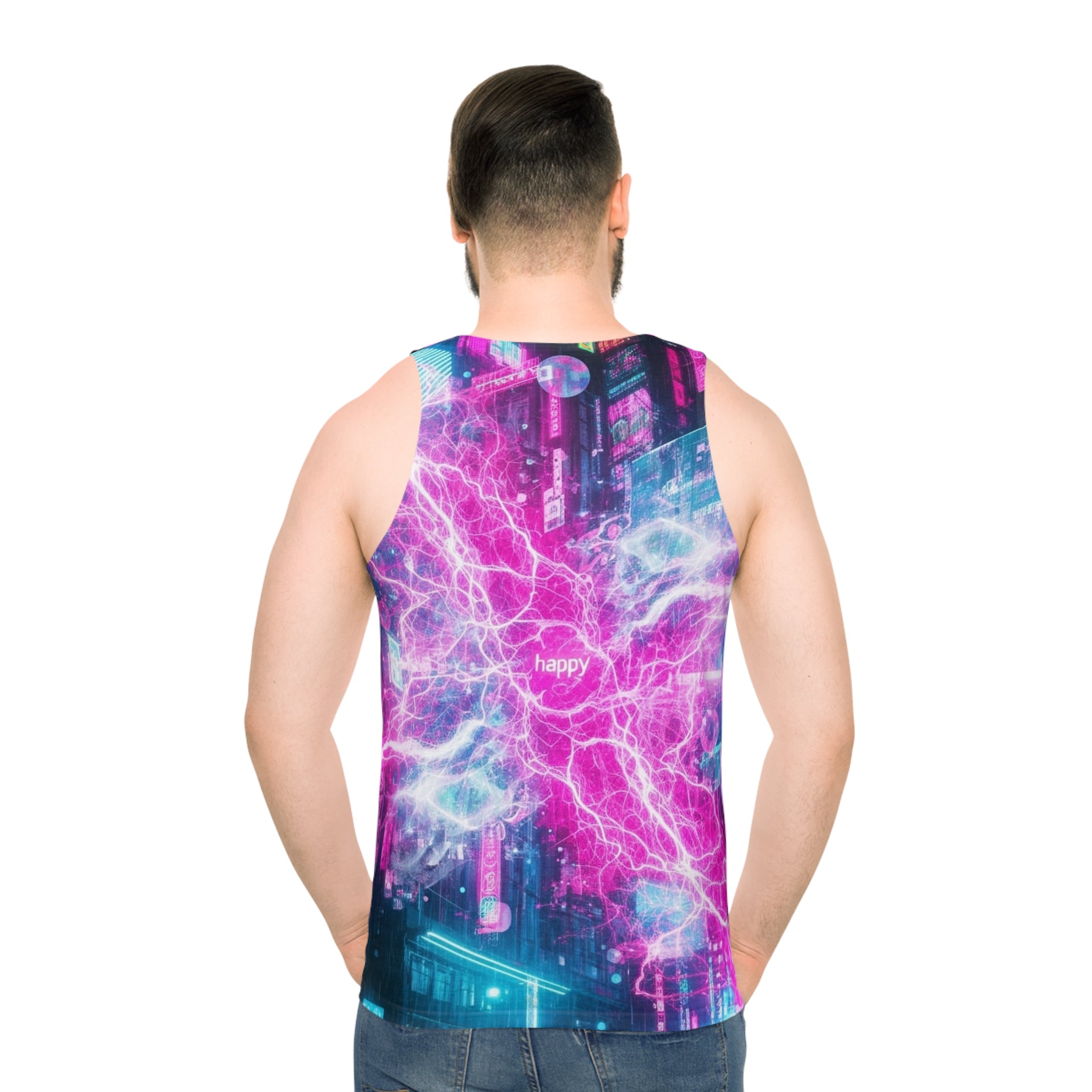 Neon City All-Over Print Tank Top — Retro Neon Vibe