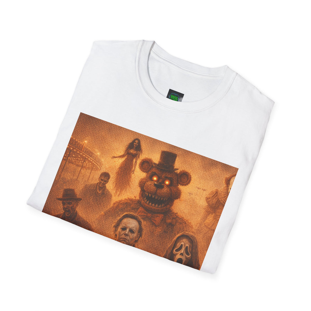Horror Icons Halloween T-Shirt – Retro Slasher Movie Collage