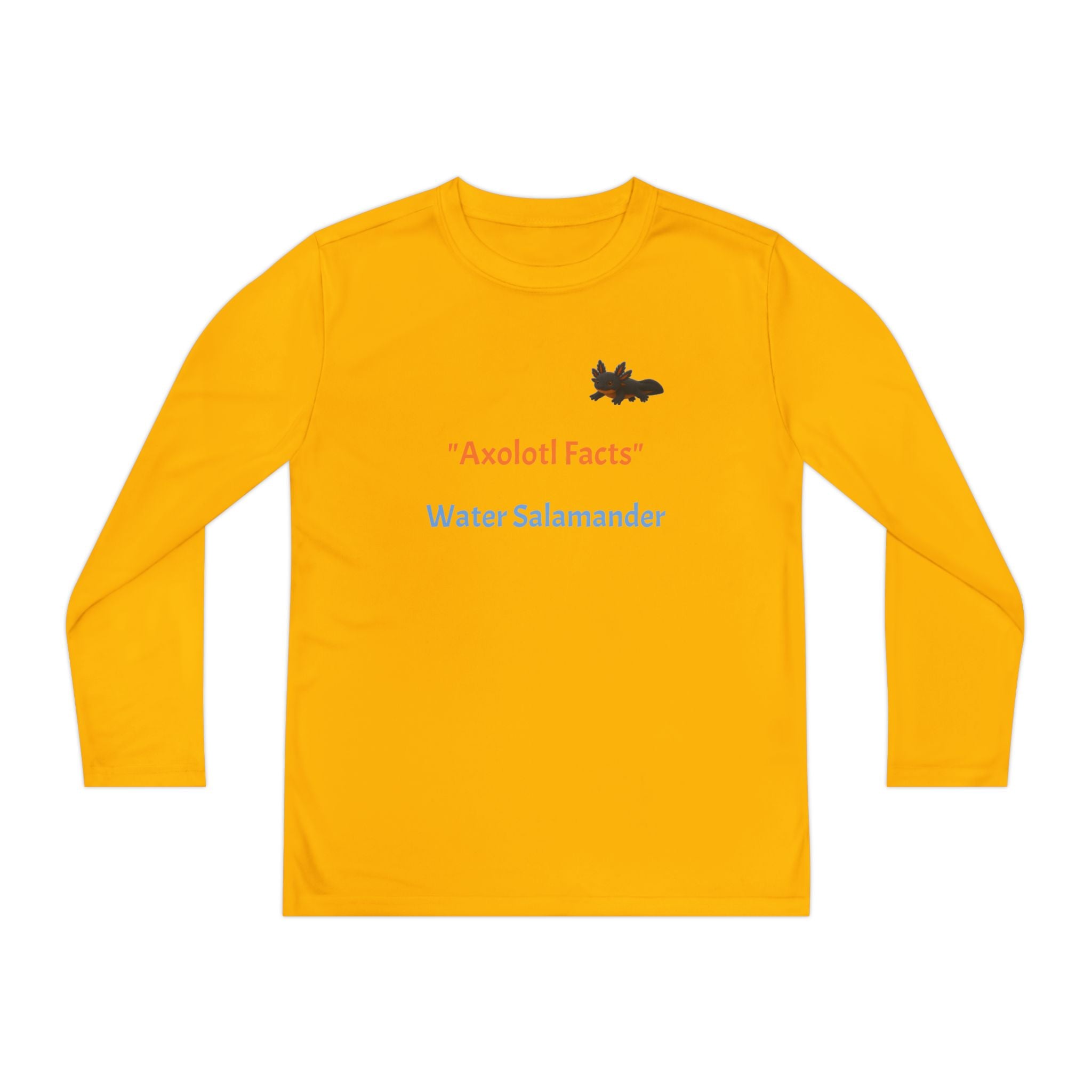 Axolotl Fun Facts Youth Long Sleeve Tee — "Water Salamander"