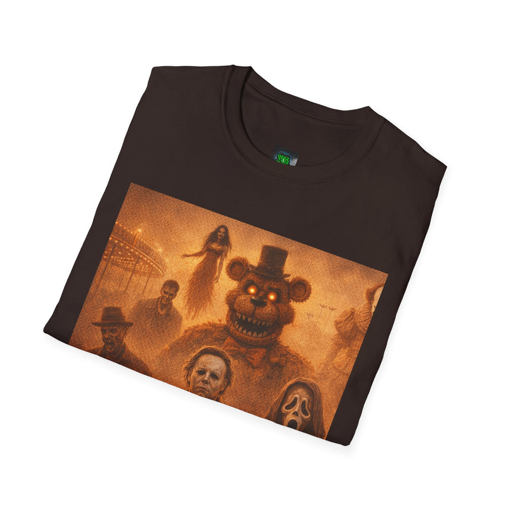 Horror Icons Halloween T-Shirt – Retro Slasher Movie Collage