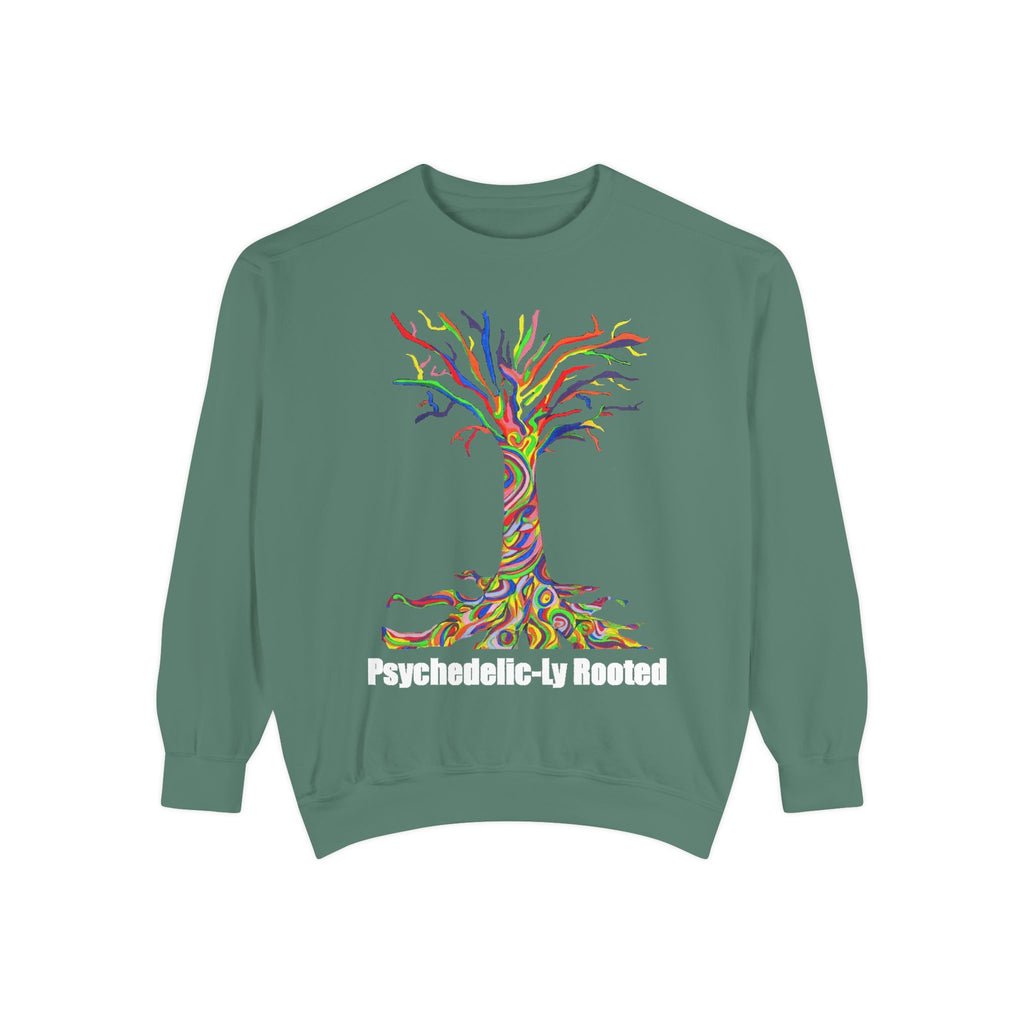 Psychedelic Tree Sweatshirt — "Psychedelic-ly Rooted" Colorful Graphic Crewneck