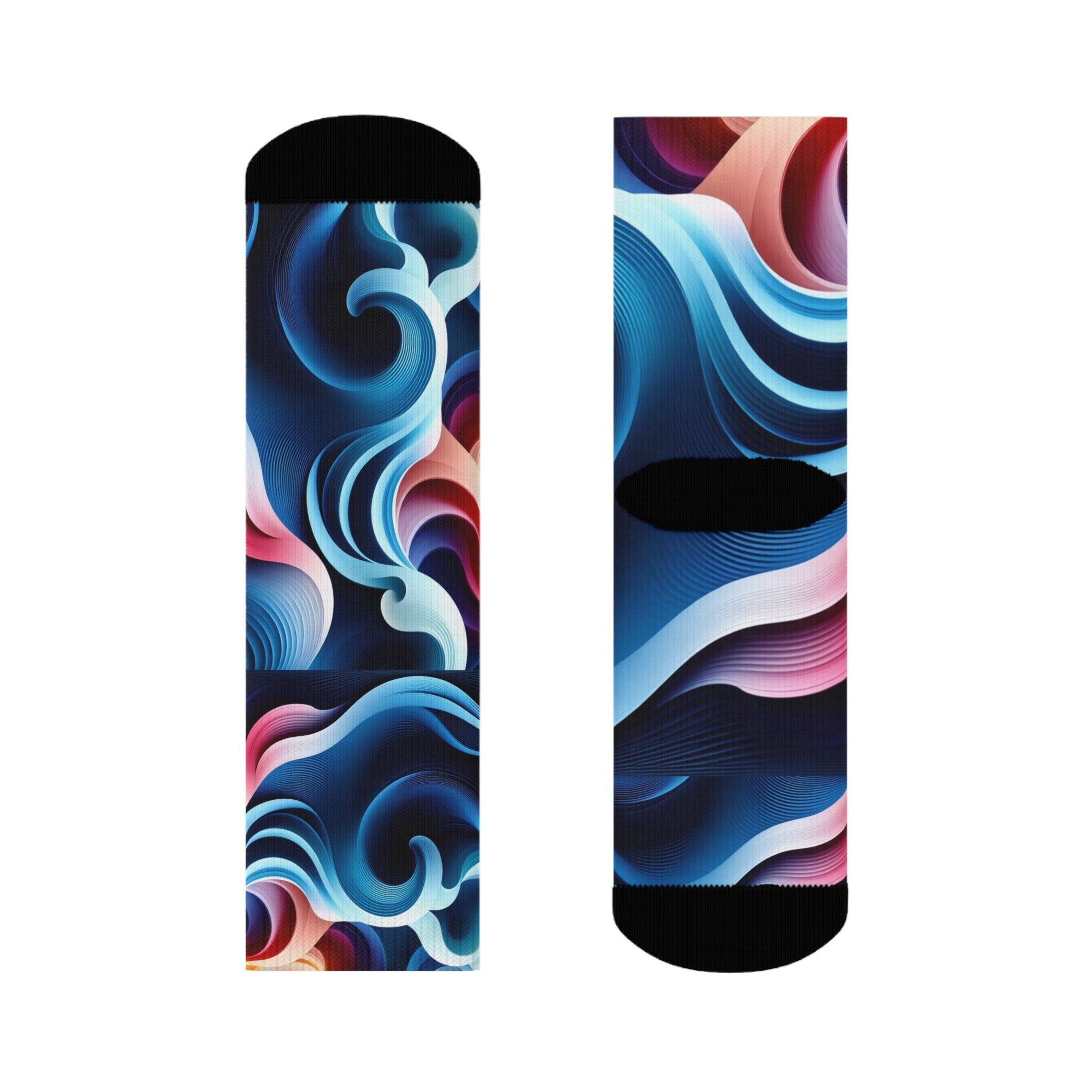 Abstract Wave Crew Socks - Fun and Vibrant Design