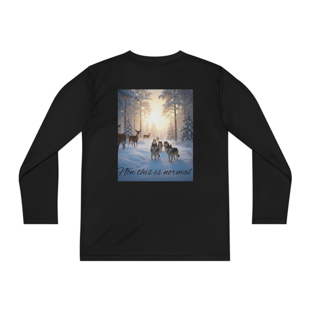 Youth Long Sleeve Nature's Unexpected Tiger & Winter Wolves Graphic Tee