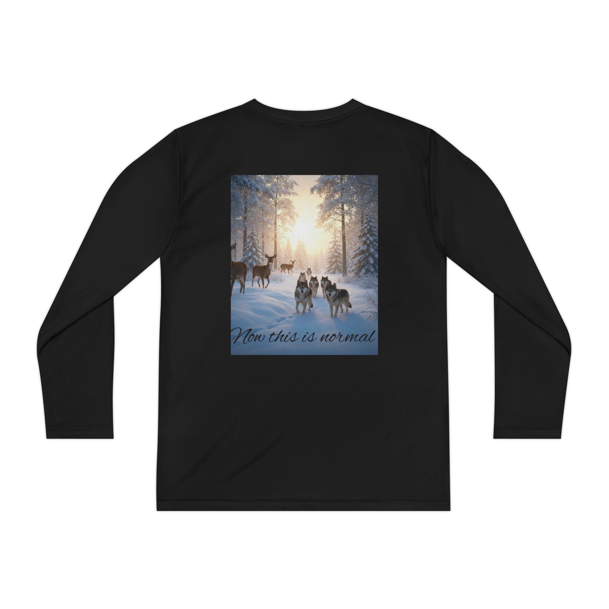 Youth Long Sleeve Nature's Unexpected Tiger & Winter Wolves Graphic Tee