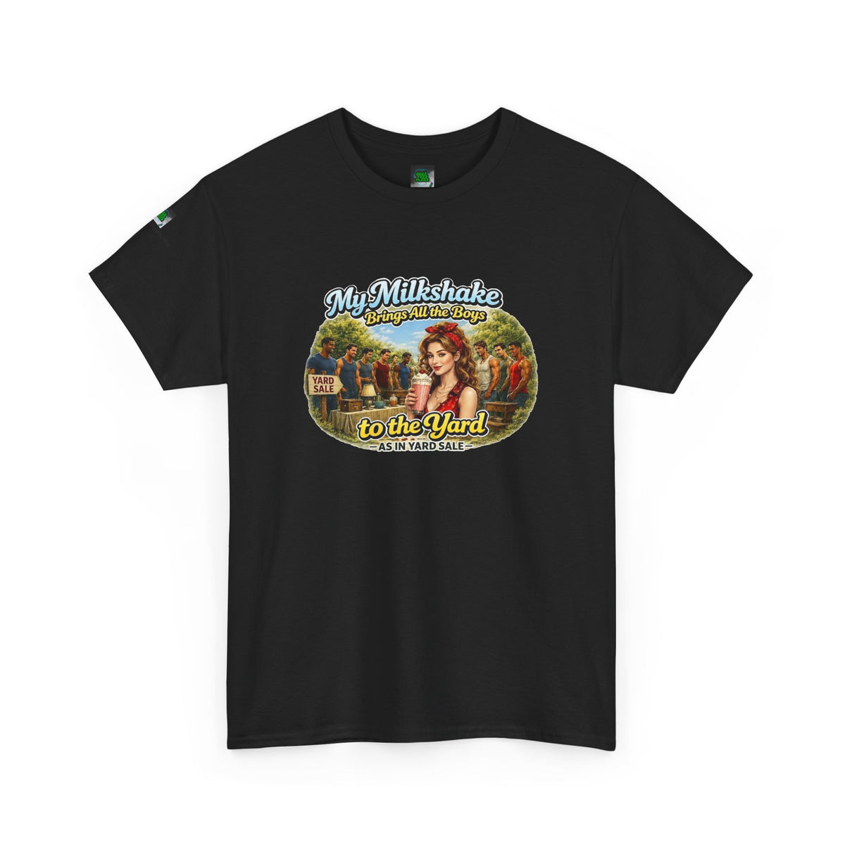 Retro Milkshake Shop Graphic Tee — "My Milkshake Brings All The Boys To The Yard" Vintage Art